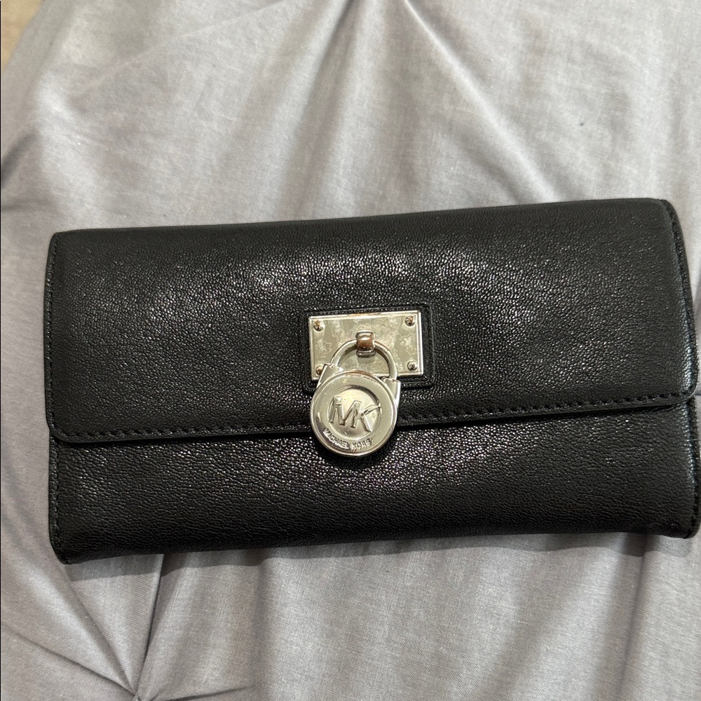 Michael Kors Black Leather Clutch Wallet